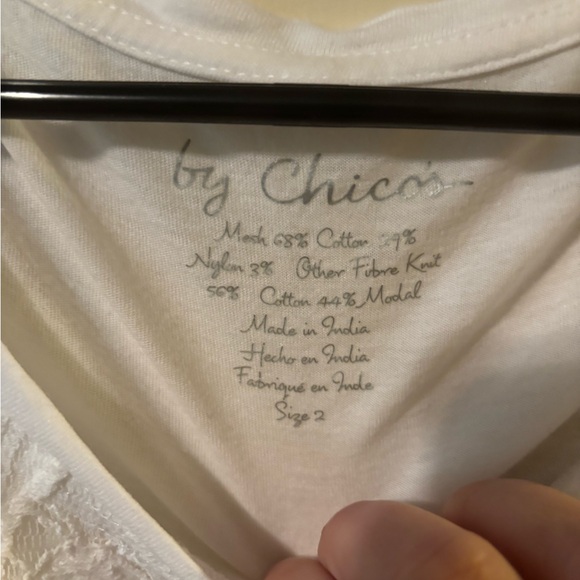 Chico's White 3/4 Sleeve Boxy Blouse - Picture 4 of 4